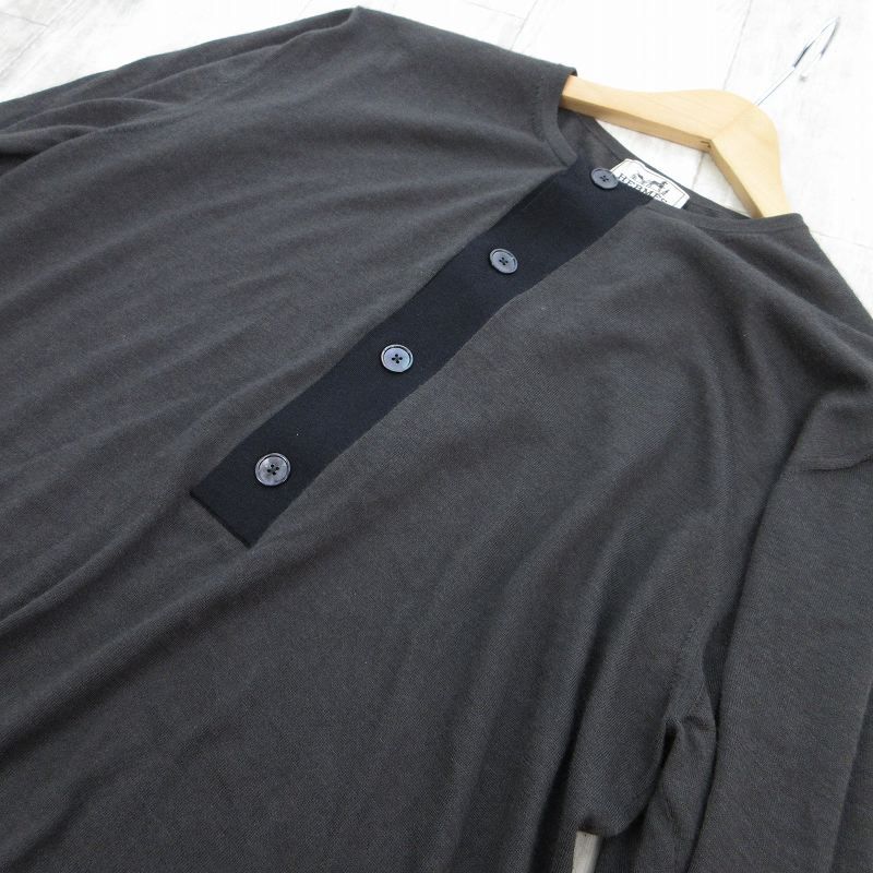 Hermes XL Cashmere Silk Knit Sweater Short Sleeve Lightweight Cut Replacement — view 4