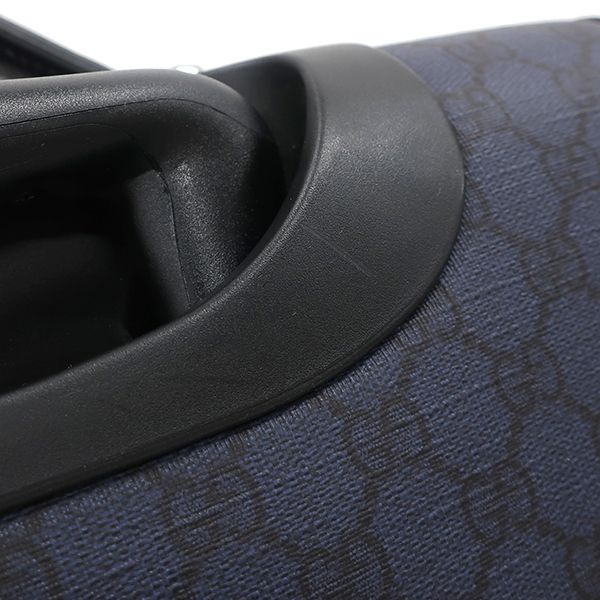 Gucci Travel Bag Savoy Cabin Trolley Small GG Supreme Canvas Leather Navy