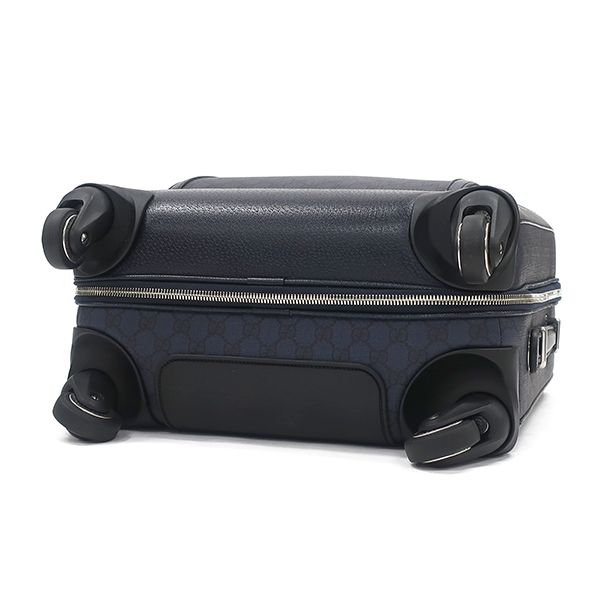 Gucci Travel Bag Savoy Cabin Trolley Small GG Supreme Canvas Leather Navy