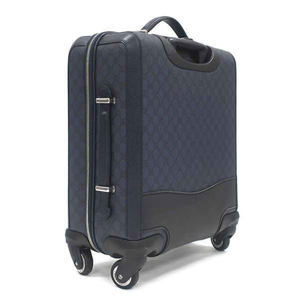Gucci Travel Bag Savoy Cabin Trolley Small GG Supreme Canvas Leather Navy