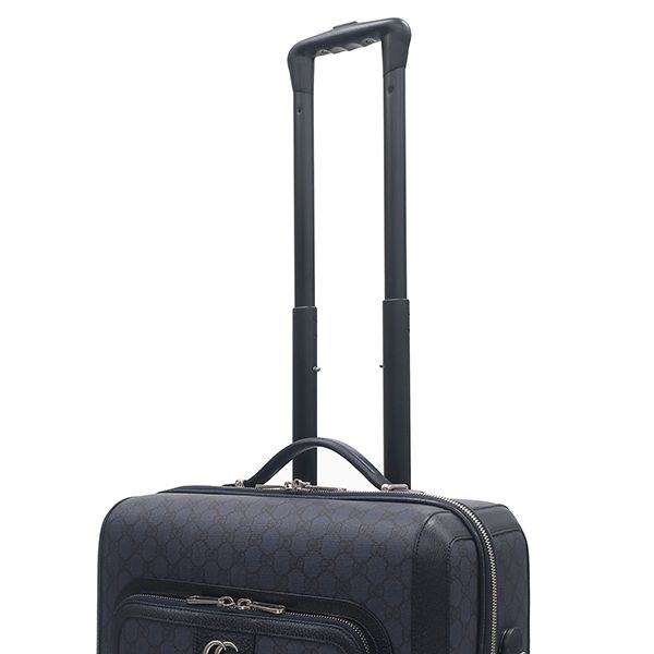 Gucci Travel Bag Savoy Cabin Trolley Small GG Supreme Canvas Leather Navy