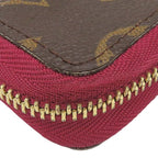 Louis Vuitton Card Case Multicult Monogram Canvas Fuchsia Gold Brown Business