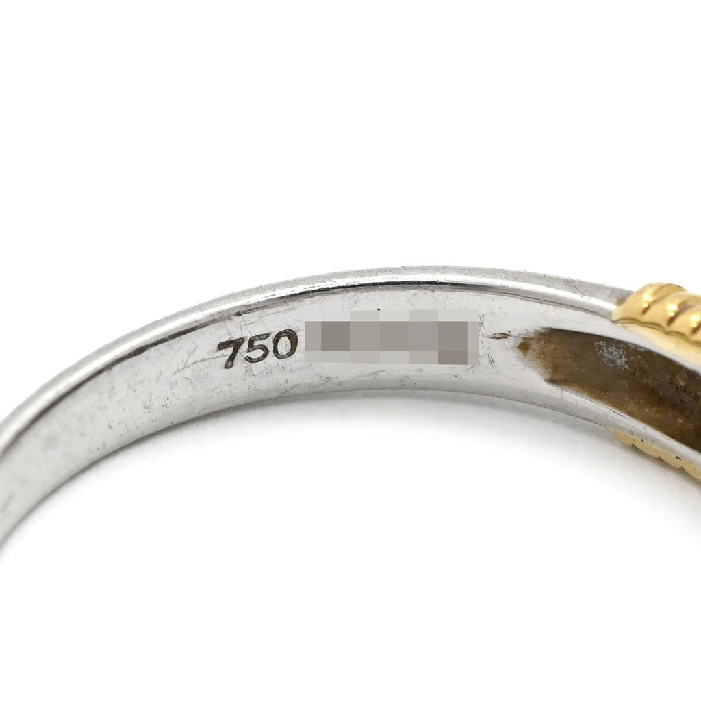 Dior Ring Diamond Combination Single Letter Yellow Gold Platinum Silver 53 18k