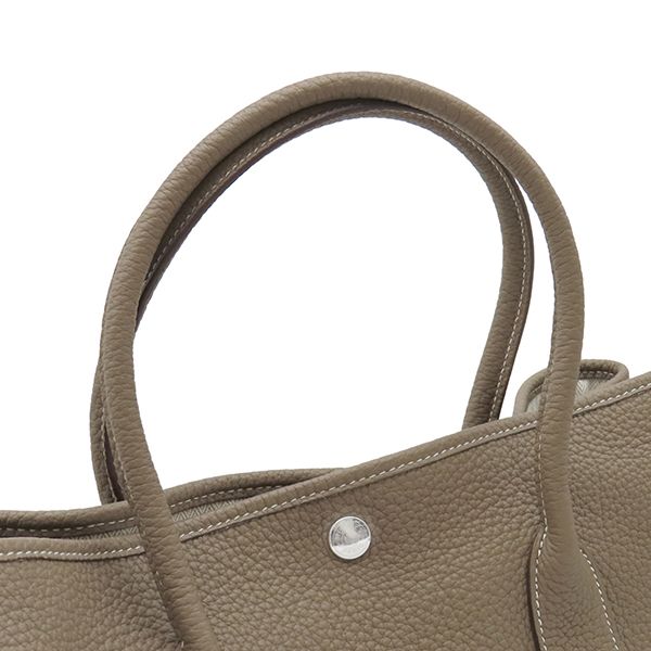 Hermes Tote Bag Garden Party PM 36 Negonda Etoupe Silver Gray Leather