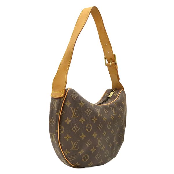 Louis Vuitton Shoulder Bag Croissant MM Monogram Canvas Gold Brown