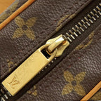 Louis Vuitton Shoulder Bag Croissant MM Monogram Canvas Gold Brown