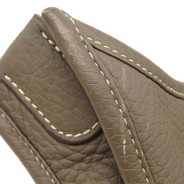 Hermes Shoulder Bag Evelyne 3 GM Taurillon Clemence Etoupe Silver Gray