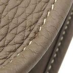 Hermes Shoulder Bag Evelyne 3 GM Taurillon Clemence Etoupe Silver Gray