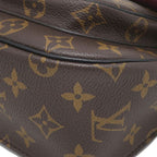 Louis Vuitton Shoulder Bag Passy Monogram Canvas Leather Gold Brown Bordeaux