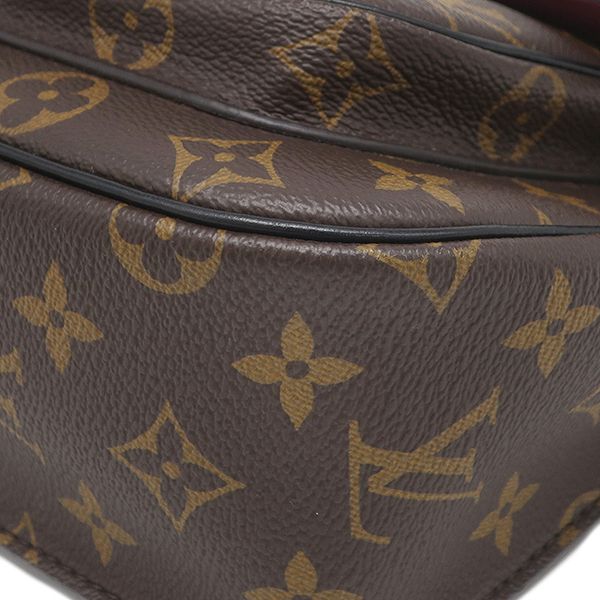Louis Vuitton Shoulder Bag Passy Monogram Canvas Leather Gold Brown Bordeaux