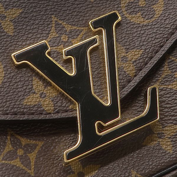 Louis Vuitton Shoulder Bag Passy Monogram Canvas Leather Gold Brown Bordeaux