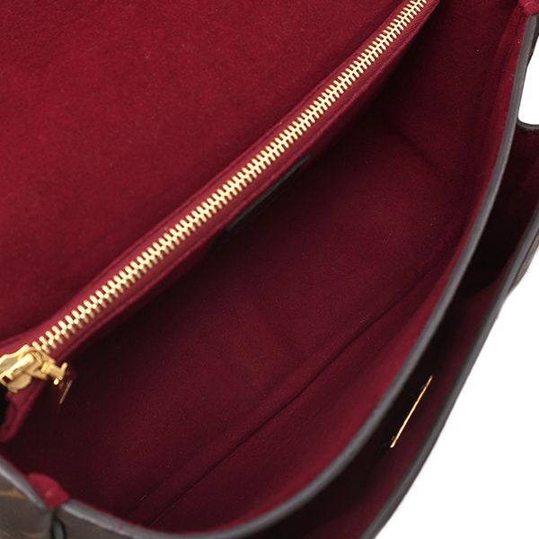 Louis Vuitton Shoulder Bag Passy Monogram Canvas Leather Gold Brown Bordeaux