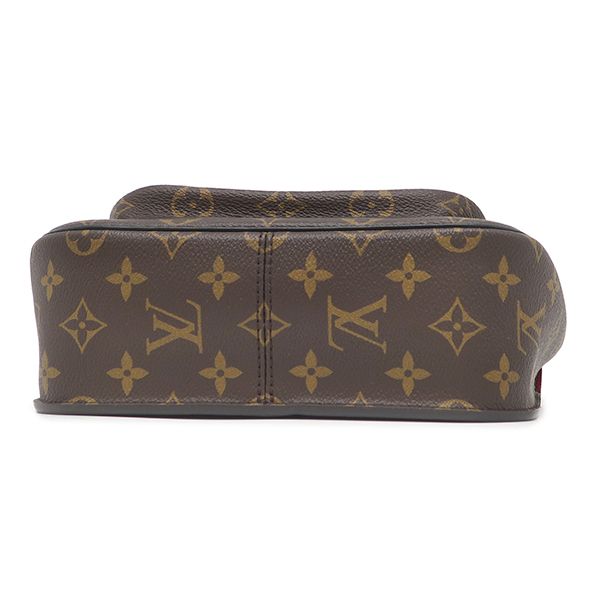 Louis Vuitton Shoulder Bag Passy Monogram Canvas Leather Gold Brown Bordeaux