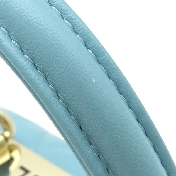 Chanel Shoulder Bag Trendy CC Mini Top Handle Lambskin Light Blue Gold Light CC