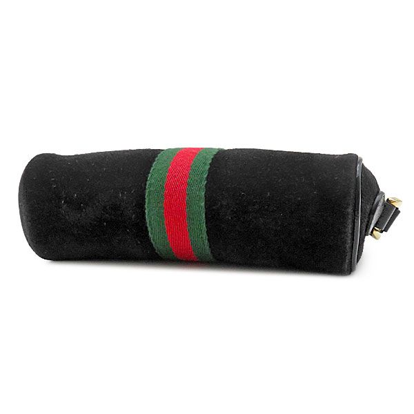 Gucci Shoulder Bag Ophidia Small Pochette Suede Black Gold Sherry Line
