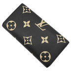 Louis Vuitton Wallet Portefeuille Sarah Monogram Empreinte Black Beige Gold