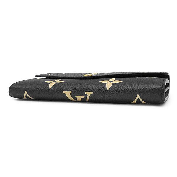 Louis Vuitton Wallet Portefeuille Sarah Monogram Empreinte Black Beige Gold