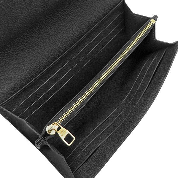 Louis Vuitton Wallet Portefeuille Sarah Monogram Empreinte Black Beige Gold