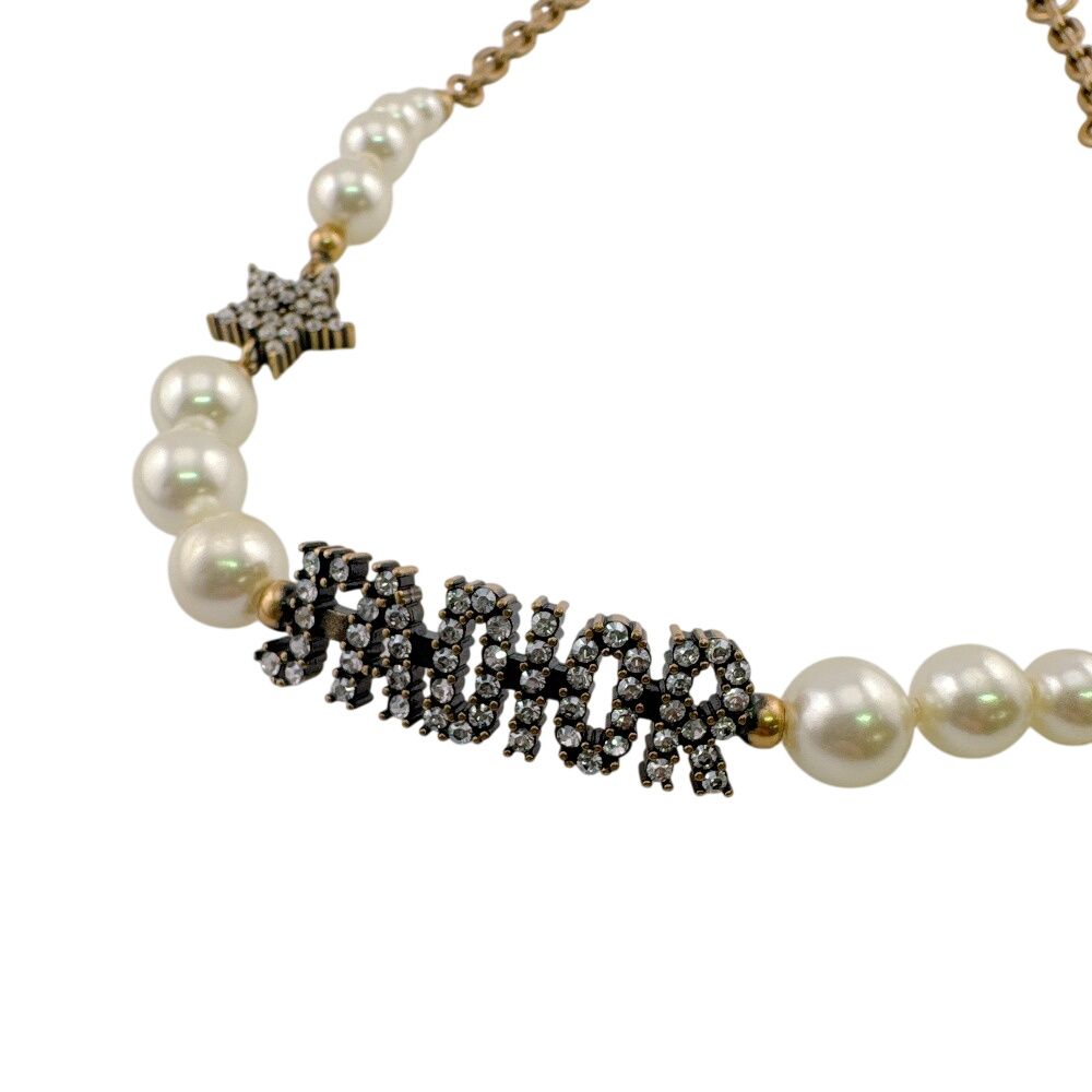 Dior Rhinestone Pearl Necklace