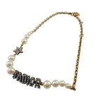 Dior Rhinestone Pearl Necklace