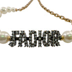 Dior Rhinestone Pearl Necklace