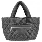 Chanel Handbag Coco Cocoon PM Reversible Tote CC Logo Quilted Nylon Black