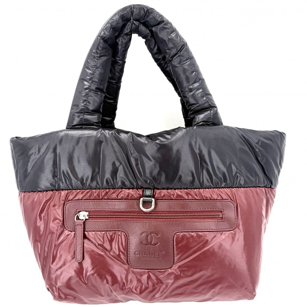 Chanel Handbag Coco Cocoon PM Reversible Tote CC Logo Quilted Nylon Black — view 3