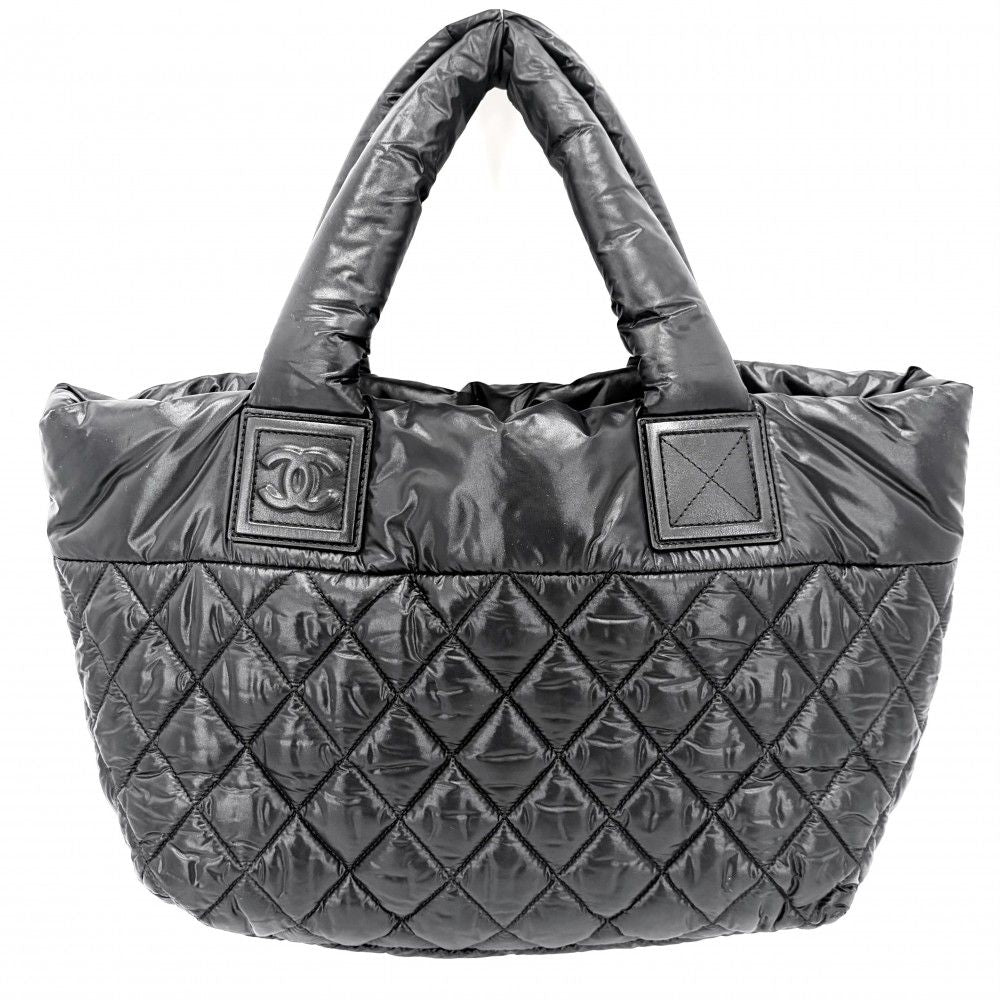 Chanel Handbag Coco Cocoon PM Reversible Tote CC Logo Quilted Nylon Black — view 2
