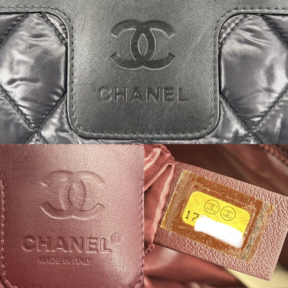 Chanel Handbag Coco Cocoon PM Reversible Tote CC Logo Quilted Nylon Black — view 6