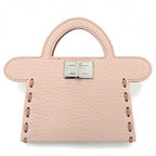 Fendi Card Case Peekaboo Selleria Set Era Leather Pink Silver