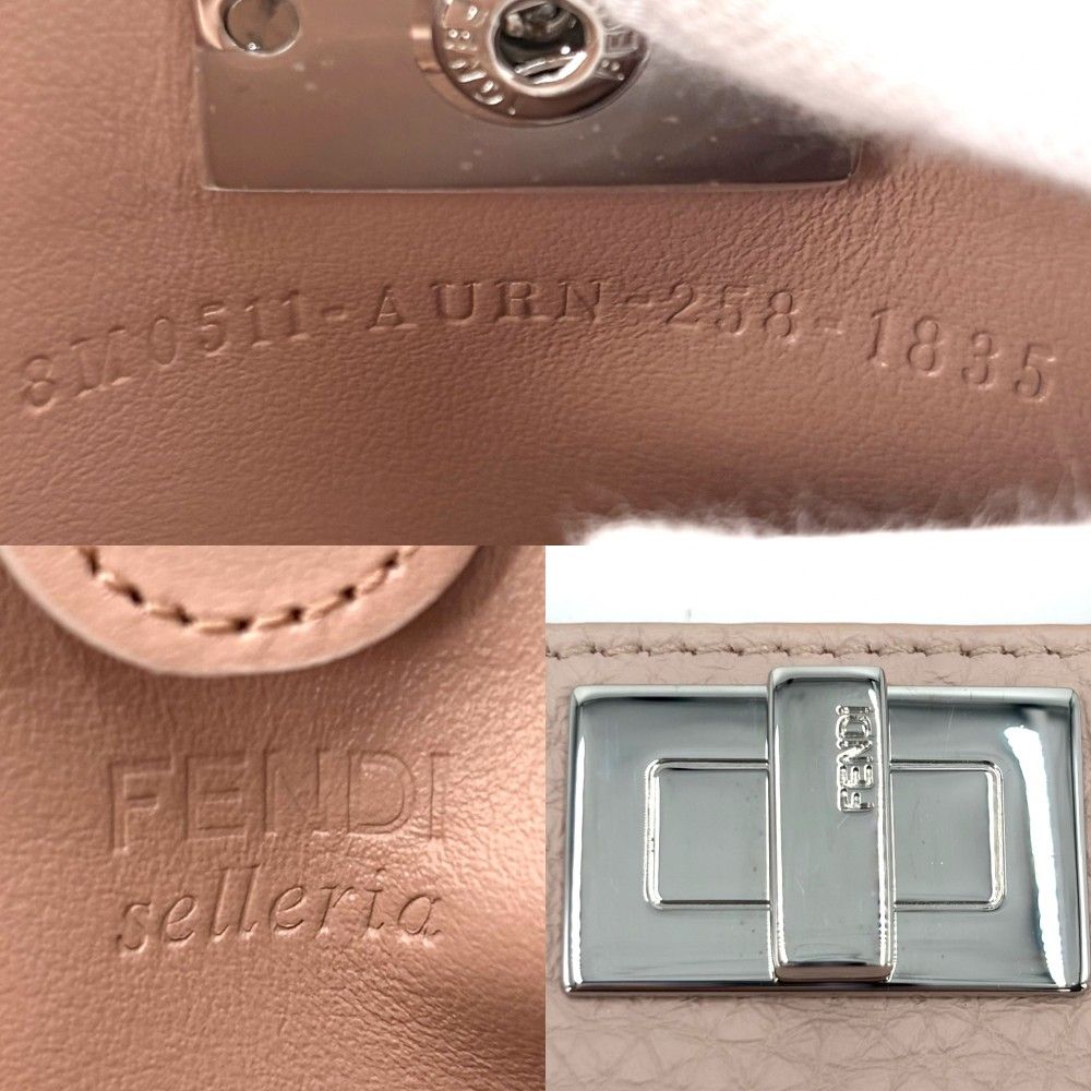 Fendi Card Case Peekaboo Selleria Set Era Leather Pink Silver — view 5