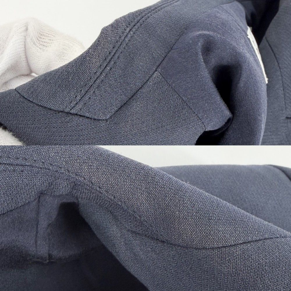 Dior Tailored Jacket Logo Double Breasted 40 Navy Wool Nylon — view 4