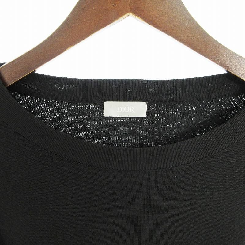 Dior XXL Knit Sweater Wool Long Sleeve Crew Neck Logo Patch Embroidery Black — view 5