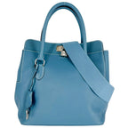 Hermes 2-Way Shoulder Crossbody Toolbox 26 Bag Leather Blue Silver
