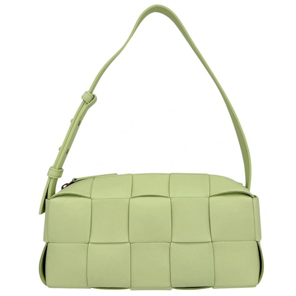 Bottega Veneta Small Brick Cassette Maxi Intrecciato Shoulder Bag Leather Light