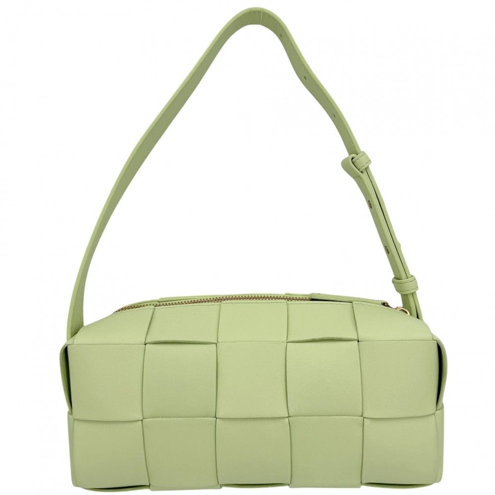 Bottega Veneta Small Brick Cassette Maxi Intrecciato Shoulder Bag Leather Light — view 2