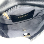 Chanel Shoulder Bag Quilted CC Logo Bag Chain Pochette Leather Black Gold — view 4