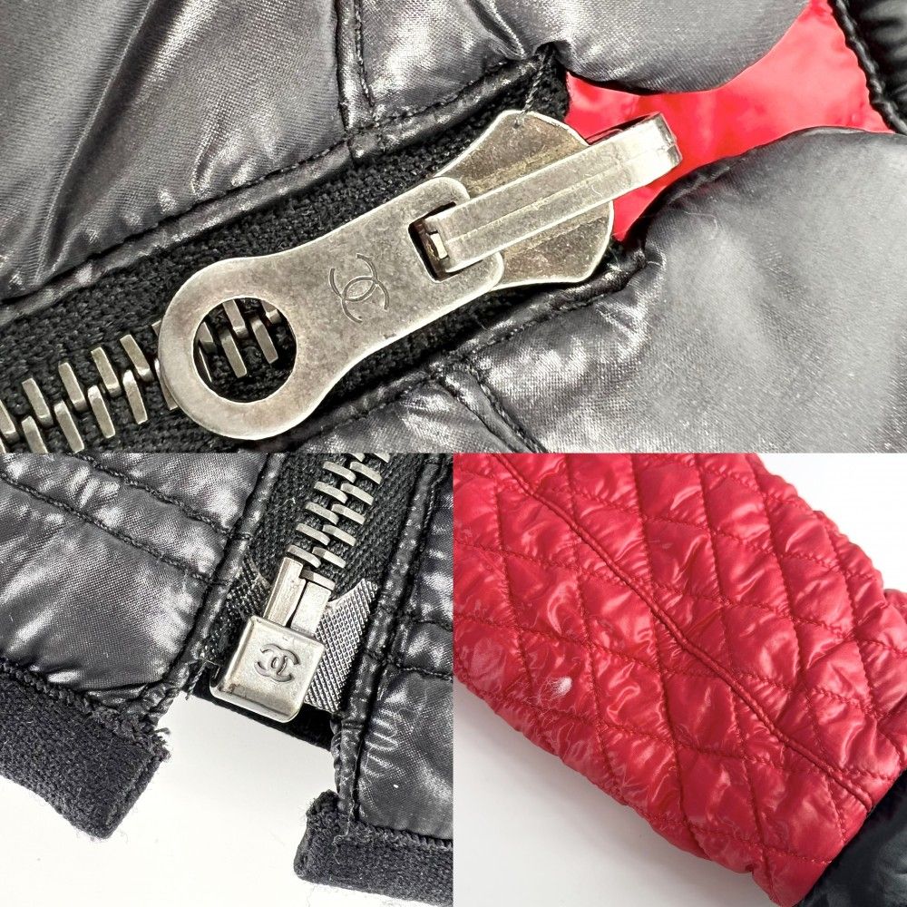 Chanel Jacket Reversible Down Color Quilted CC Logo 36 Black Pink Gunmetal — view 8