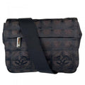 Chanel Shoulder Bag New Travel Line Nylon Black Silver