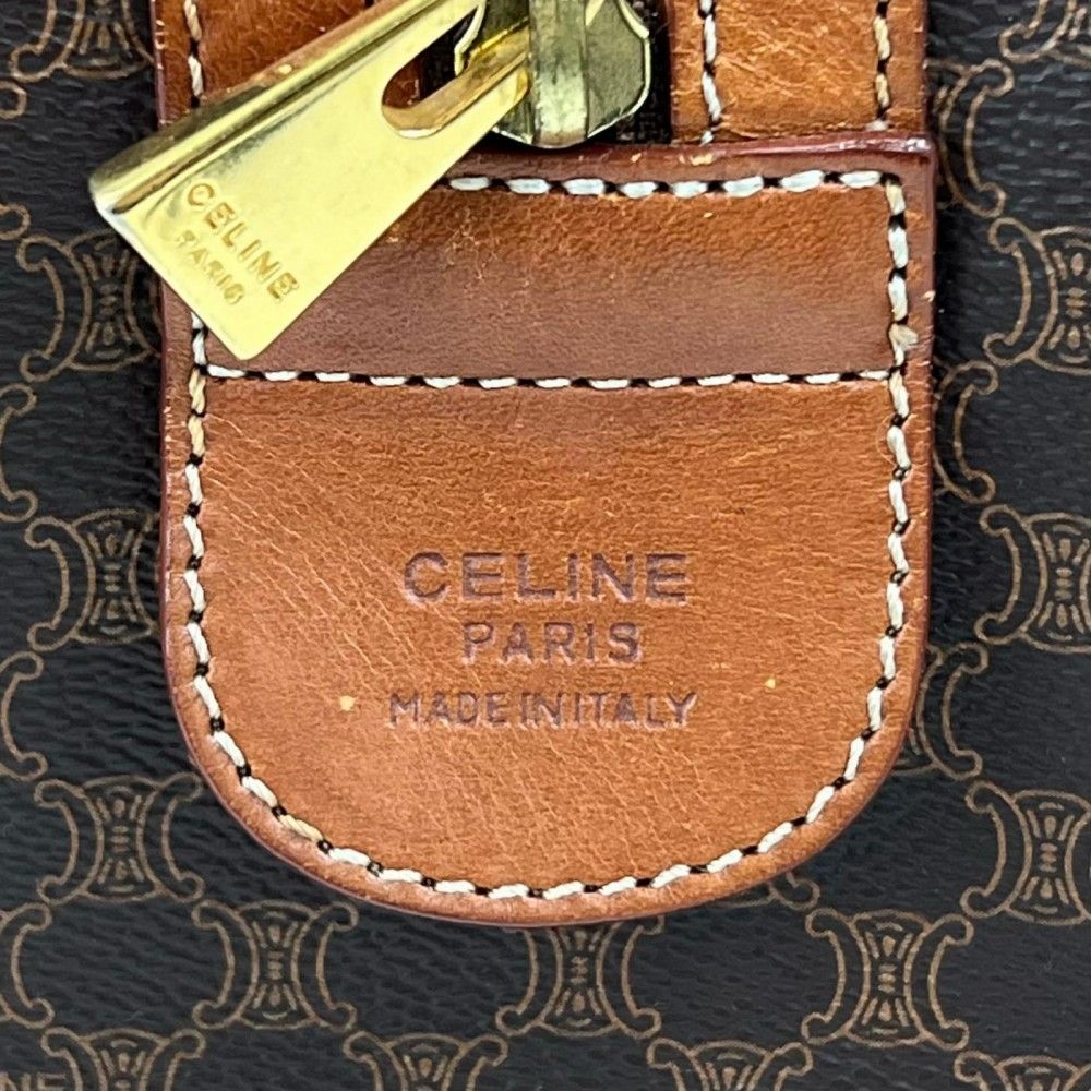 Celine Boston Bag Leather Brown Gold — view 6