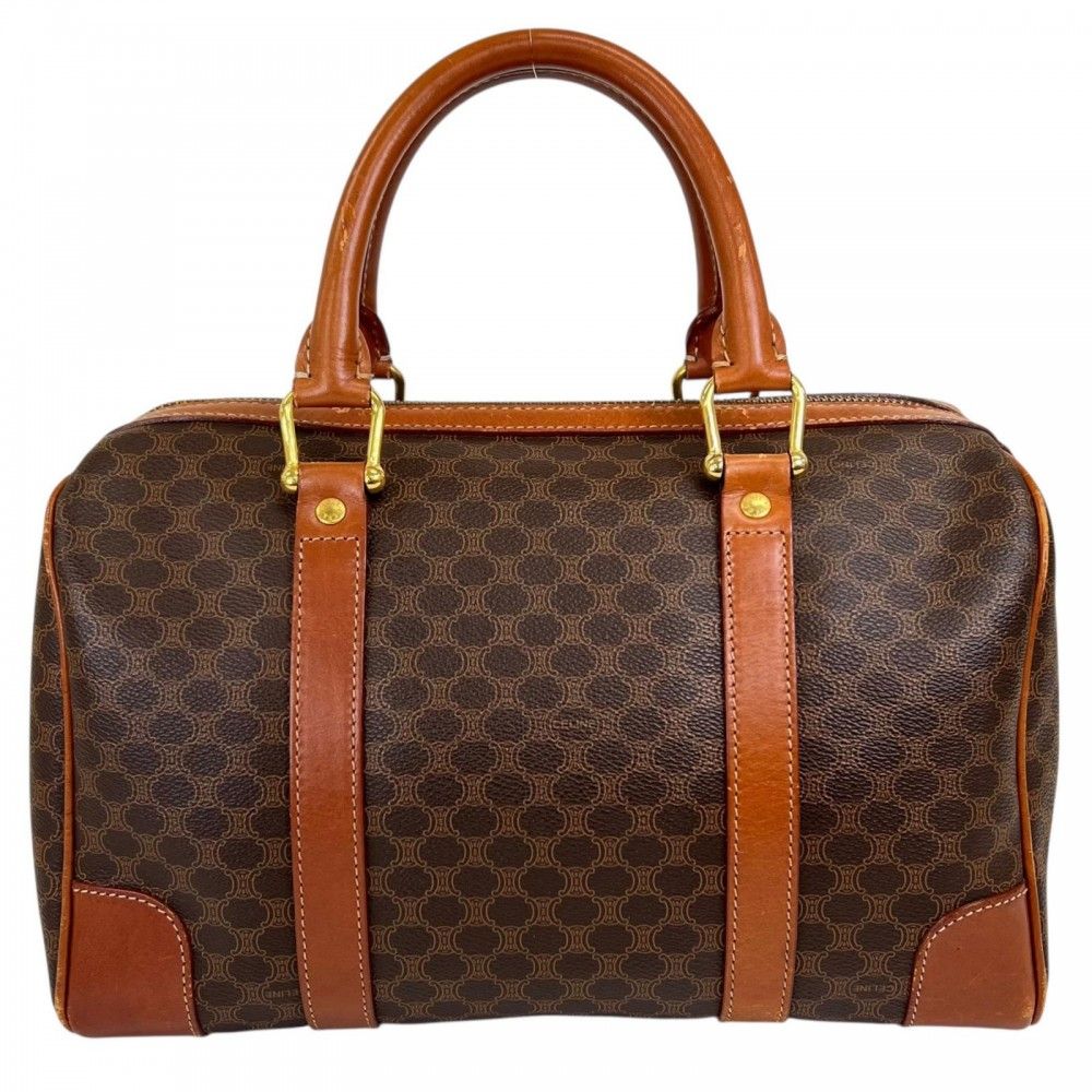 Celine Boston Bag Leather Brown Gold — view 2