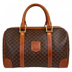 Celine Boston Bag Leather Brown Gold