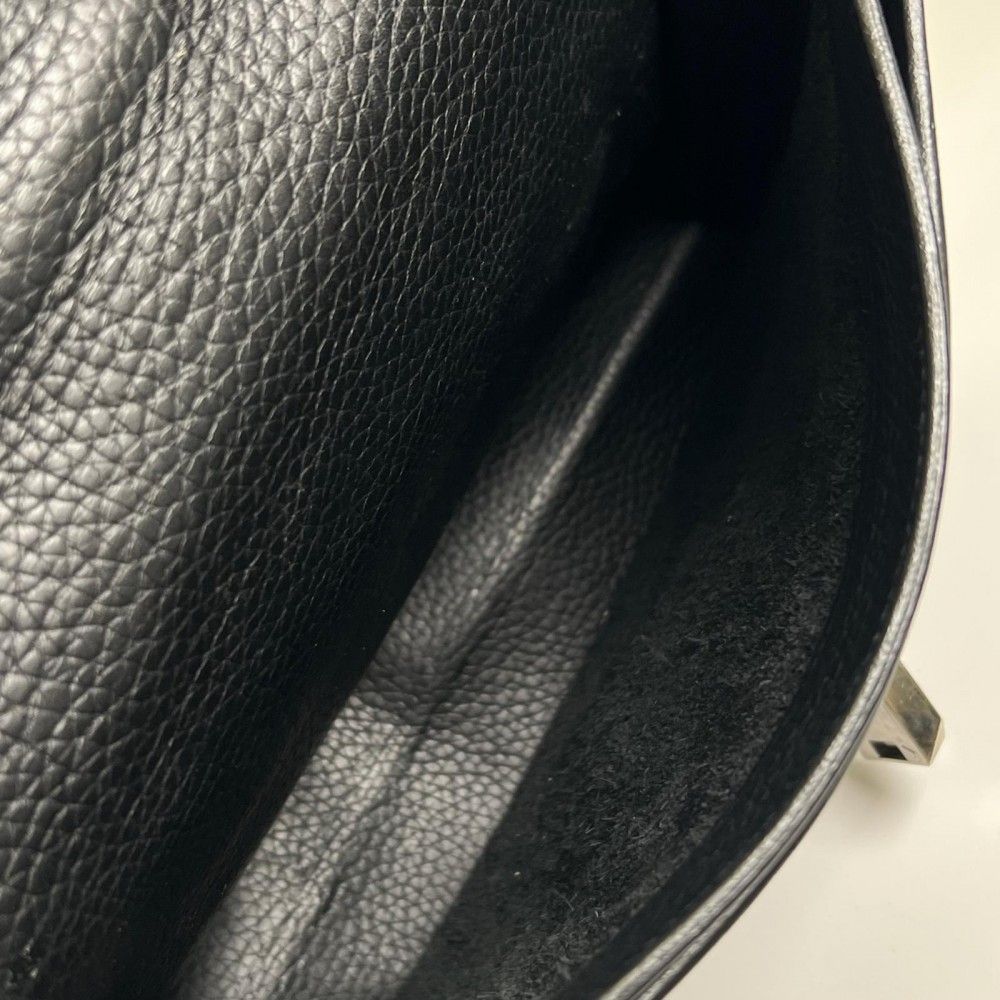 Hermes Handbag Sac a Depeches 27 Leather Black Silver — view 6