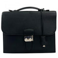 Hermes Handbag Sac a Depeches 27 Leather Black Silver