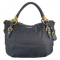 Prada Handbag Nylon Black Gold