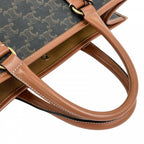Celine Tote Bag Triomphe Leather Brown Gold — view 8