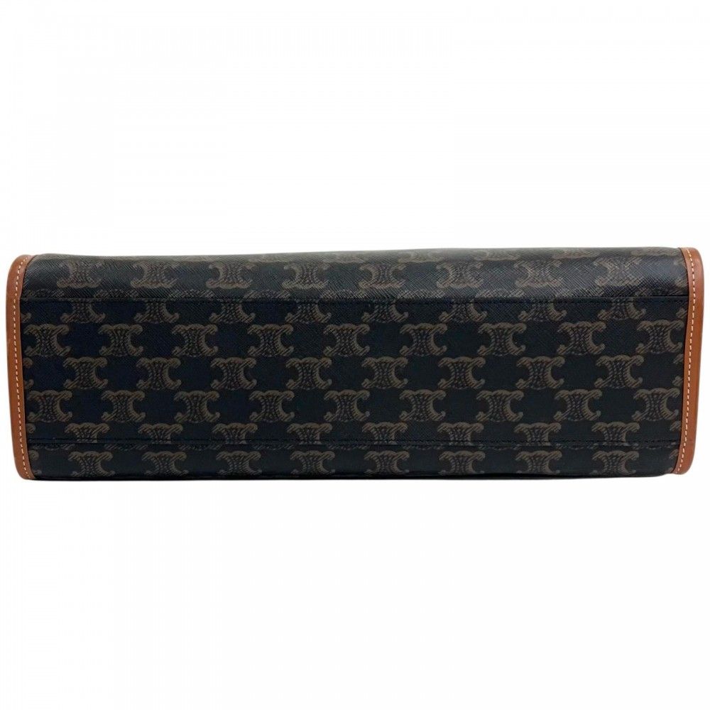 Celine Tote Bag Triomphe Leather Brown Gold — view 4