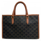 Celine Tote Bag Triomphe Leather Brown Gold — view 2
