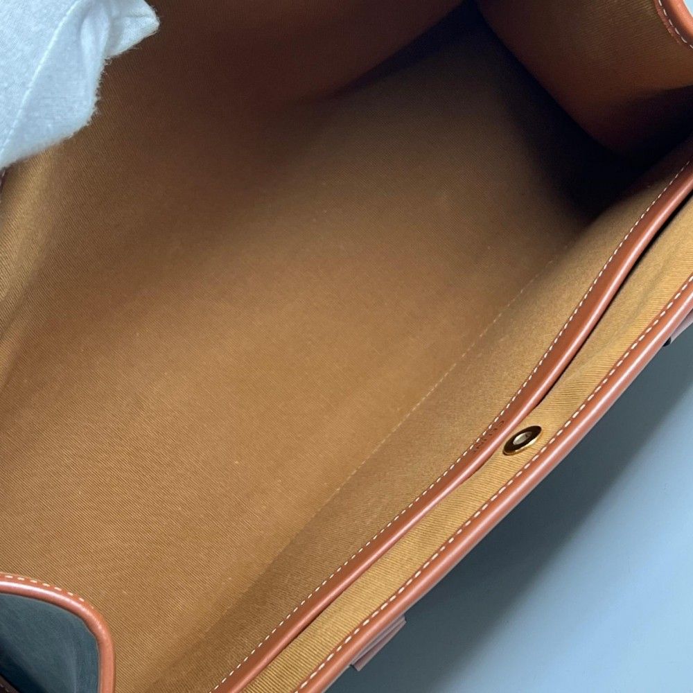 Celine Tote Bag Triomphe Leather Brown Gold — view 5