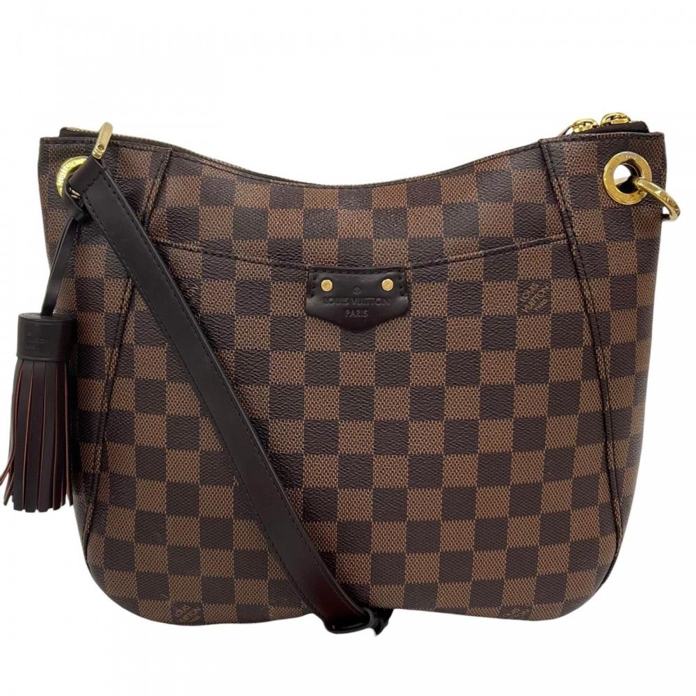Louis Vuitton Shoulder Bag South Bank Damier Canvas Brown Gold
